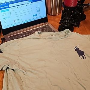 Aqua Blue Ralph Lauren Polo T-shirt Big Pony